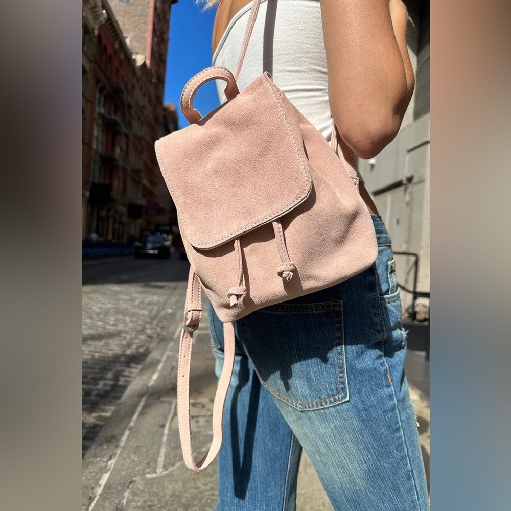 Brandy melville pink leather mini backpack
